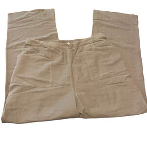Soft Surroundings Wide Leg Pull On Tan Pants Sz PM